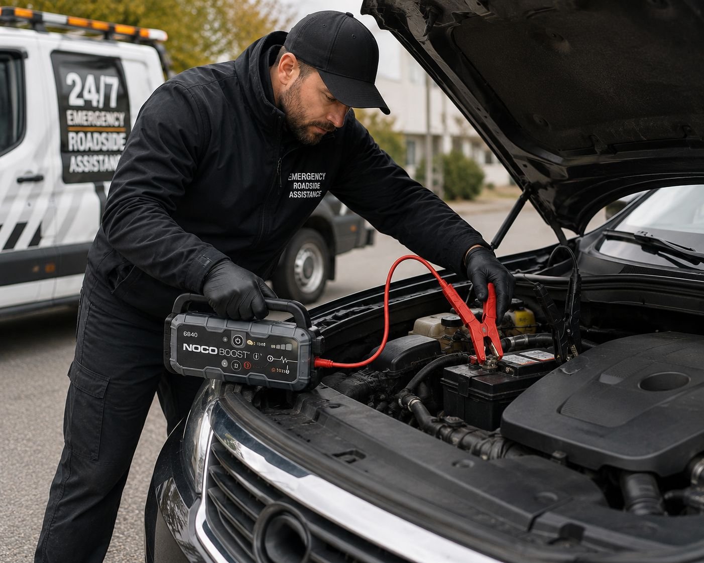 Emergency battery boost jump start — Brampton roadside