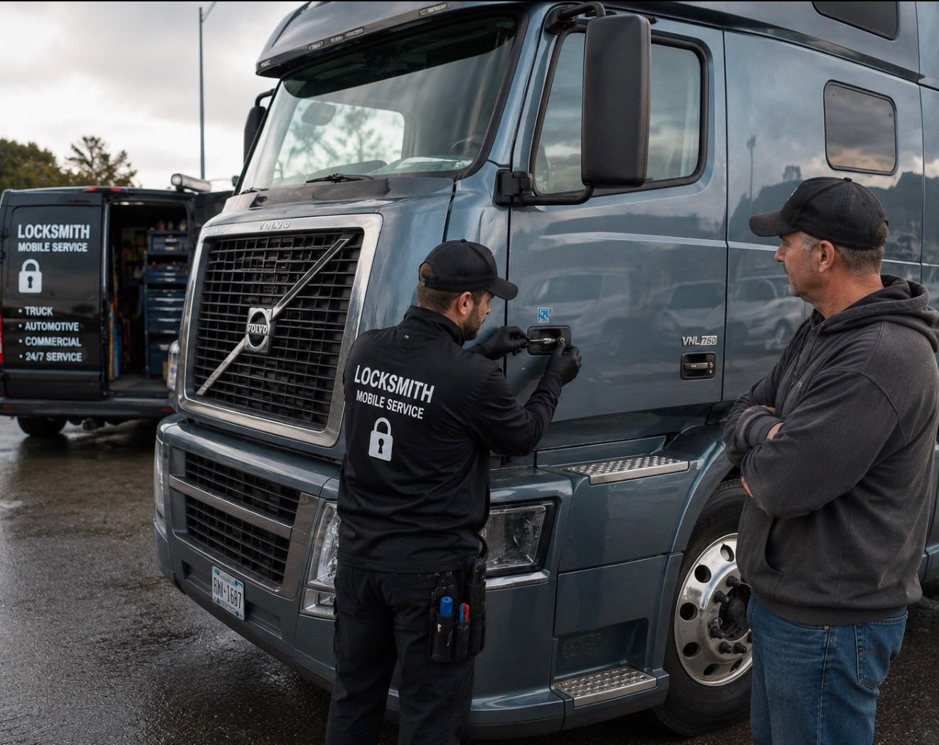 Locksmith opening highway truck — truck lockout Brampton
